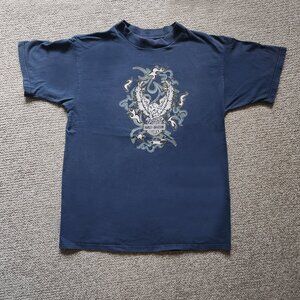 Harley Davidson Vintage Cowboy Beaumont, Texas T-Shirt Blue Men's Size Large